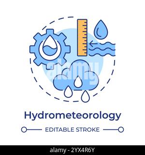 Hydrometeorology multi color concept icon Stock Vector