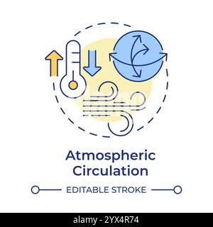 Atmospheric circulation multi color concept icon Stock Vector