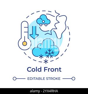 Cold front multi color concept icon Stock Vector