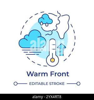 Warm front multi color concept icon Stock Vector