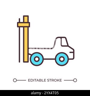 Geotechnical soil testing drilling rig RGB color icon Stock Vector