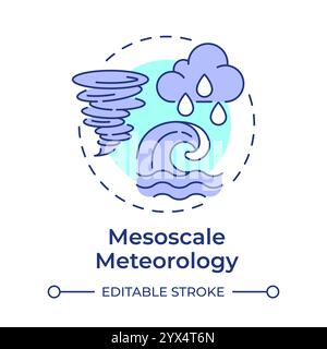 Mesoscale meteorology multi color concept icon Stock Vector