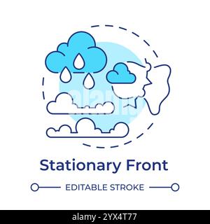 Stationary front multi color concept icon Stock Vector