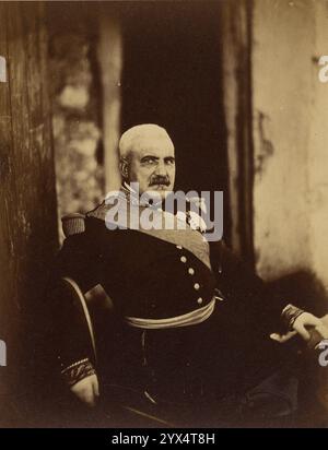 Mar&#xe9;chal Pelissier, 1855.  Additional Info: Portrait of a seated man in military attire. Stock Photo