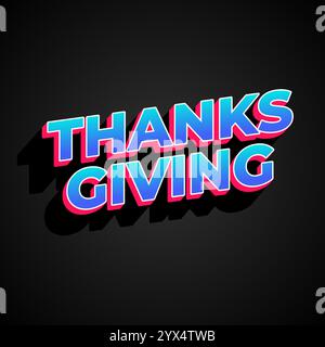 Thanksgiving text effect design for social media ads Stock Vector
