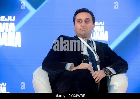 Italy, Rome, December 12, 2024 : Atreju 2024, meeting organized of 'Fratelli d'Italia' party (Brothers of Italy party). In photo the journalist David Parenzo   Photo © Stefano Carofei/Sintesi/Alamy Live News Stock Photo