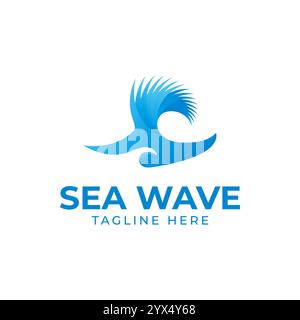 Sea Wave Logo Template Design Vector icon Stock Vector