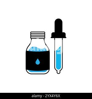 Essential oil bottle icon, Dropper bottle icon - Vector Stock Vector