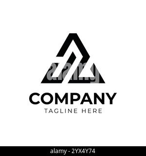 Initial Letter AZ or ZA abstract monogram logo design triangle Stock Vector
