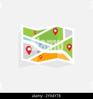 pointer icon, direction, label, marker, sign, travel Navigator or guide. vector illustration Stock Vector