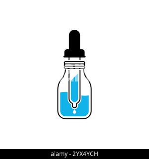 Essential oil bottle icon, Dropper bottle icon - Vector Stock Vector