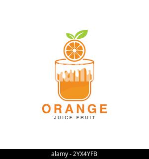 orange juice logo. Fresh drink icon logo vector Stock Vector