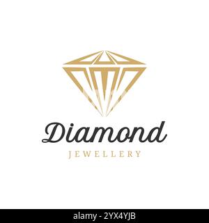 diamond jewelry geometry logo icon vector Stock Vector