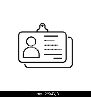 Id card outline icon. linear style sign for mobile concept and web design. Identification card simple line vector icon. Stock Vector