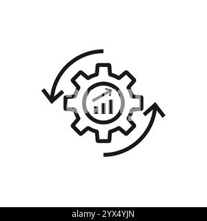 efficiency and production growth line icon vector Stock Vector