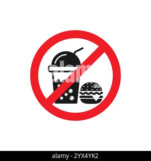 No food and drink permitted icon vector illustration Stock Vector