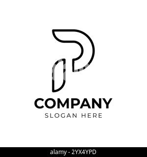 Modern and unique letter P initials logo design Stock Vector