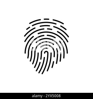 finger print fingerprint lock secure security logo vector icon illustration Stock Vector