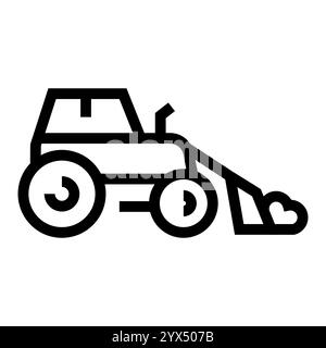 Snow Loader line black icon. Vector isolated button. Editable stroke. Stock Vector