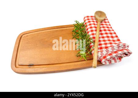 Empty kitchen board on a white background Stock Photo