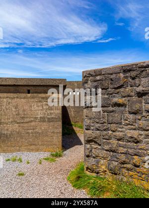 Brean Down Fort a Victorian naval fortification on the Bristol Channel in North Somerset south west England UK built in1860s as a Palmerston Fort. Stock Photo