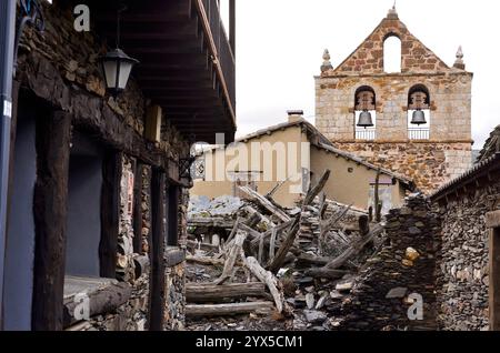 Black town of El Muyo, Segovia, Spain Stock Photo