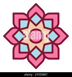 Elegant Islamic Geometric Pattern for Book Covers, Religious Designs, and Prints Stock Vector