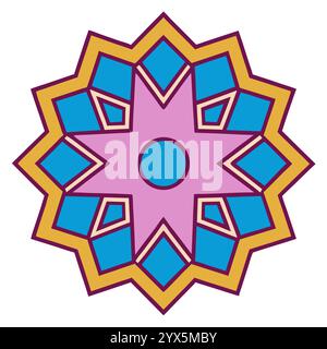 Elegant Islamic Geometric Pattern for Book Covers, Religious Designs, and Prints Stock Vector