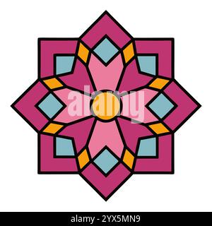 Elegant Islamic Geometric Pattern for Book Covers, Religious Designs, and Prints Stock Vector