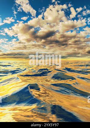 Incoming storm clouds reflected in rough open water Stock Photo