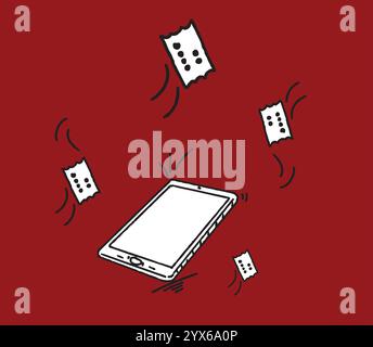 Online tickets booking app with digital tickets flying around tablet Stock Vector