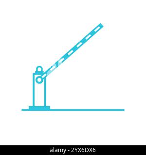 Entry barrier open icon. Isolated on white background. From blue icon set. Stock Vector