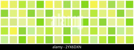 Mosaique tile, Shades of lime, color palette scheme tile, design element Stock Vector