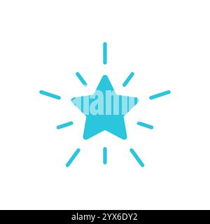 Shining, special star icon. Isolated on white background. From blue icon set. Stock Vector