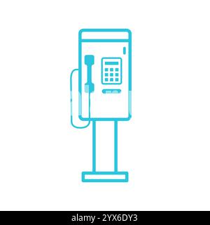 Payphone icon. Isolated on white background. From blue icon set. Stock Vector