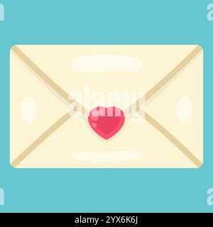 Love letter in an envelope. Happy Valentines day. Vector illustration. Stock Vector