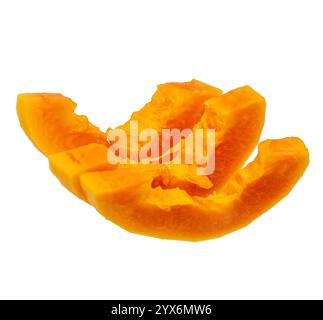Sliced fresh ripe papaya isolated on white background. Stock Photo
