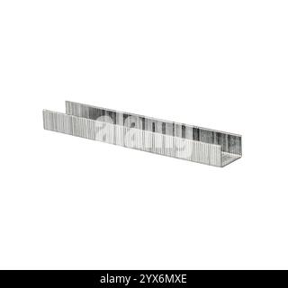 New staple line for stapler on white background. Stock Photo