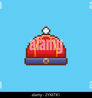 Pixel art Chinese Hat game asset design Stock Vector