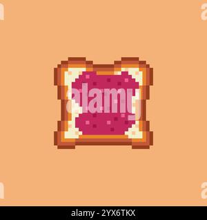 Pixel art Jam Toast game asset design Stock Vector