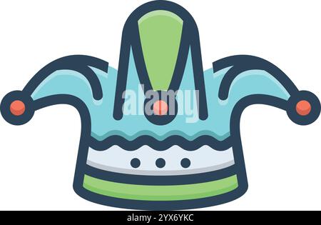 Icon for clown cap, clown Stock Vector