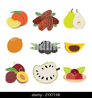 Tropical Fruits Extravaganza. Vector Illustration Stock Vector