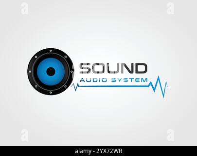 Audio System logo Design, speaker music logo Stock Vector