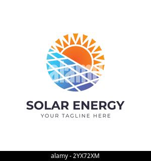 Solar Energy logo designs vector, Sun power logo Stock Vector