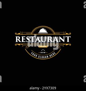 Logo Templates with Monogrammed Elements and Flourish Ornaments for Restaurants, Clubs, Boutiques, Cafes, Hotel Cards. Vector illustration Stock Vector