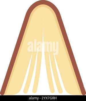 Open hardcover book positioned from above, displaying the spine and pages elegantly fanned out, evoking themes of reading, studying, and the pursuit o Stock Vector