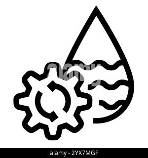 Water Resources line black icon. Vector isolated button. Editable stroke. Stock Vector