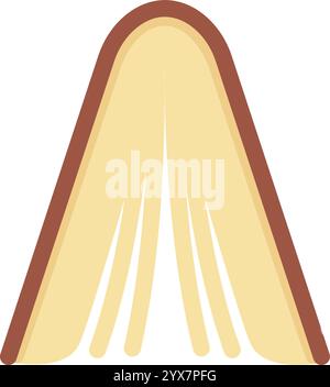Open hardcover book positioned from above, displaying the spine and pages elegantly fanned out, evoking themes of reading, studying, and the pursuit Stock Vector