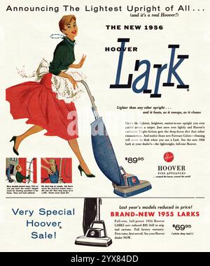 1956 Hoover Lark upright vacuum ad Stock Photo