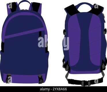 backpack school ccolorfull, cartoon backpack isolated, backpacks flat vector, Cartoon school backpacks, backpack icon colorfull Stock Vector